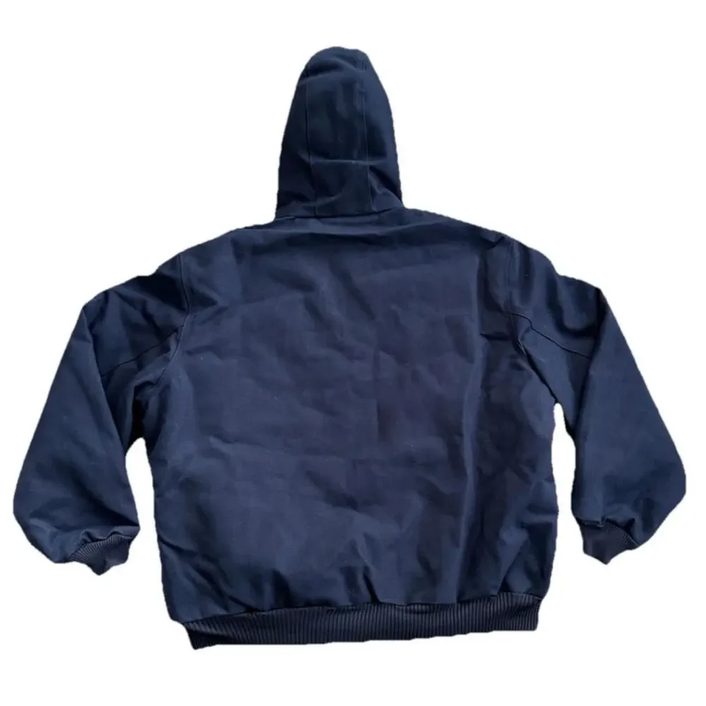 Carhartt Hooded Quilted Jacket Chore Coat Mens XL Dark Navy Vintage USA J0140 - Picture 3 of 6